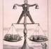 Cartoon showing 'Congressional Scales - A True Balance'