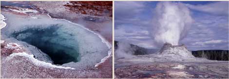 Heart Spring and Castle Geyser