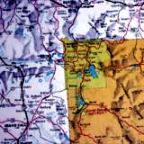 shaded relief map with caldera 