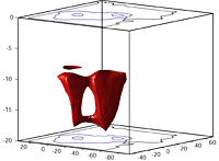 A three-dimensional model shows what the magma chamber beneath the park might look like