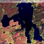 Satelite view of Yellowstone Lake