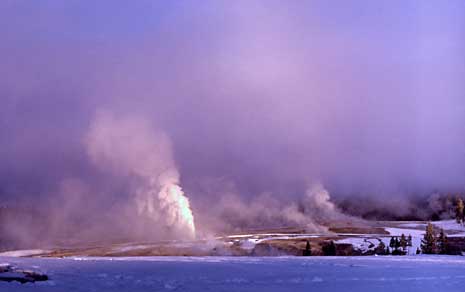 Upper Geyser Basin as seen in winter