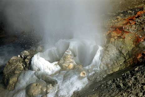 Steam escapes from Black Growler's vent