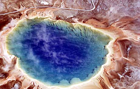 Grand Prismatic Spring as seen from the air