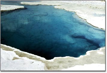 Celestine Pool's deep blue water matches that of the sky.