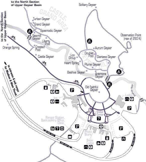 Interactive Map of the Old Faithful Area Online Tour
