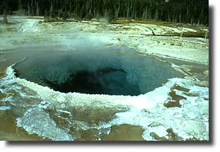 Crested Pool's superheated waters come to a roiling boil.