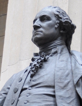 Statue of George Washington on steps of Federal Hall. Statue of George Washington on steps of Federal Hall.