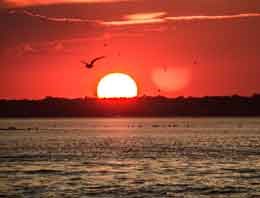 A fiery Fire Island sunset