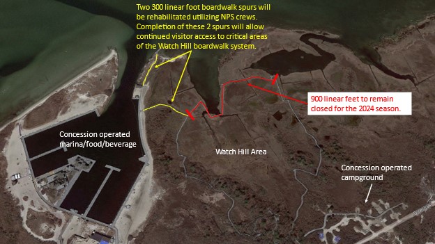 Watch Hill Map for Boardwalk Repairs Watch Hill Repairs Map
