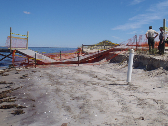 Barrett Beach dock damage on 08-30-2011