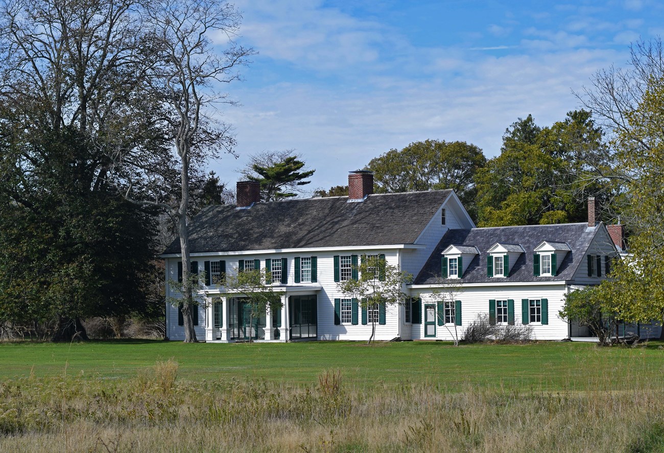The Old Mastic House viewed from fields on the southeastern portion of the William Floyd Estate
