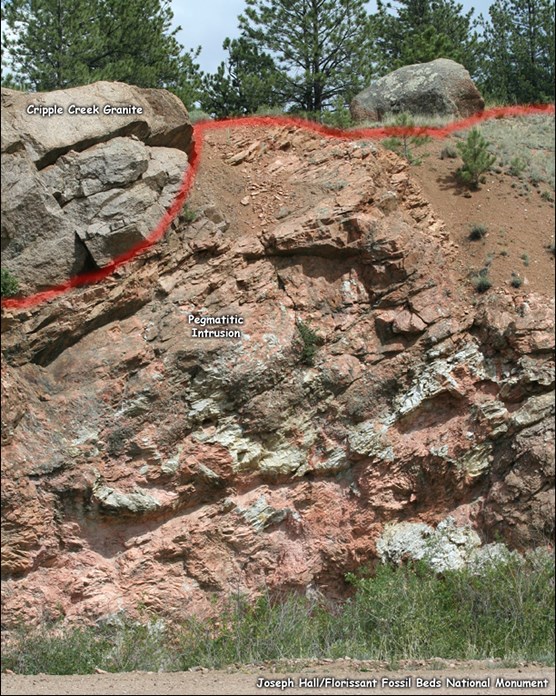 Pegmatite in Cripple Creek Granite