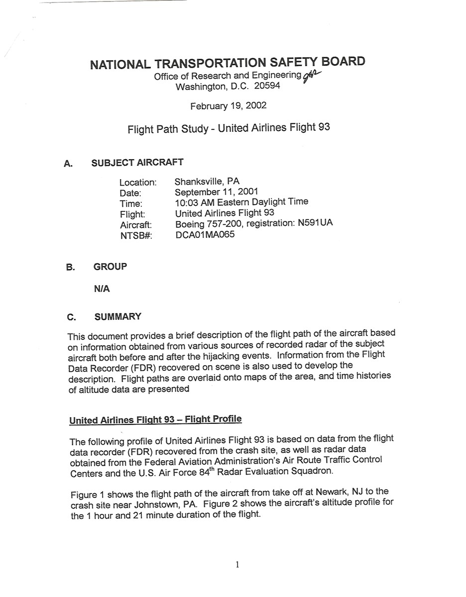 Flight 93 Flight Path Study Flight 93 National Memorial (U.S