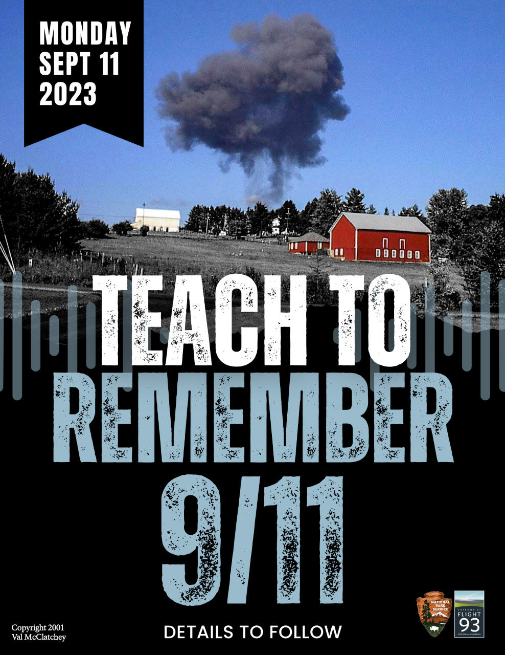 2023 TEACH TO REMEMBER 9_11 Teach to Remember Graphic with smoke plum