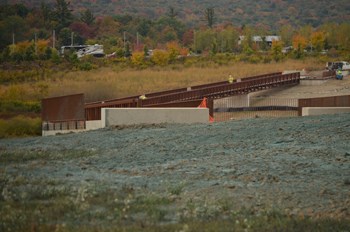 Grass seeding at the Wetlnads Bridge