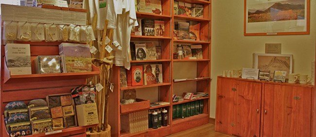 Books and sales items at the bookstore Books and sales items at the bookstore