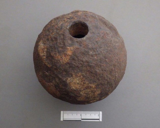 Unexploded cannonball recovered from the battle site in Apache Pass