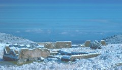 A photo of the ruins in the snow A photo of the ruins in the snow