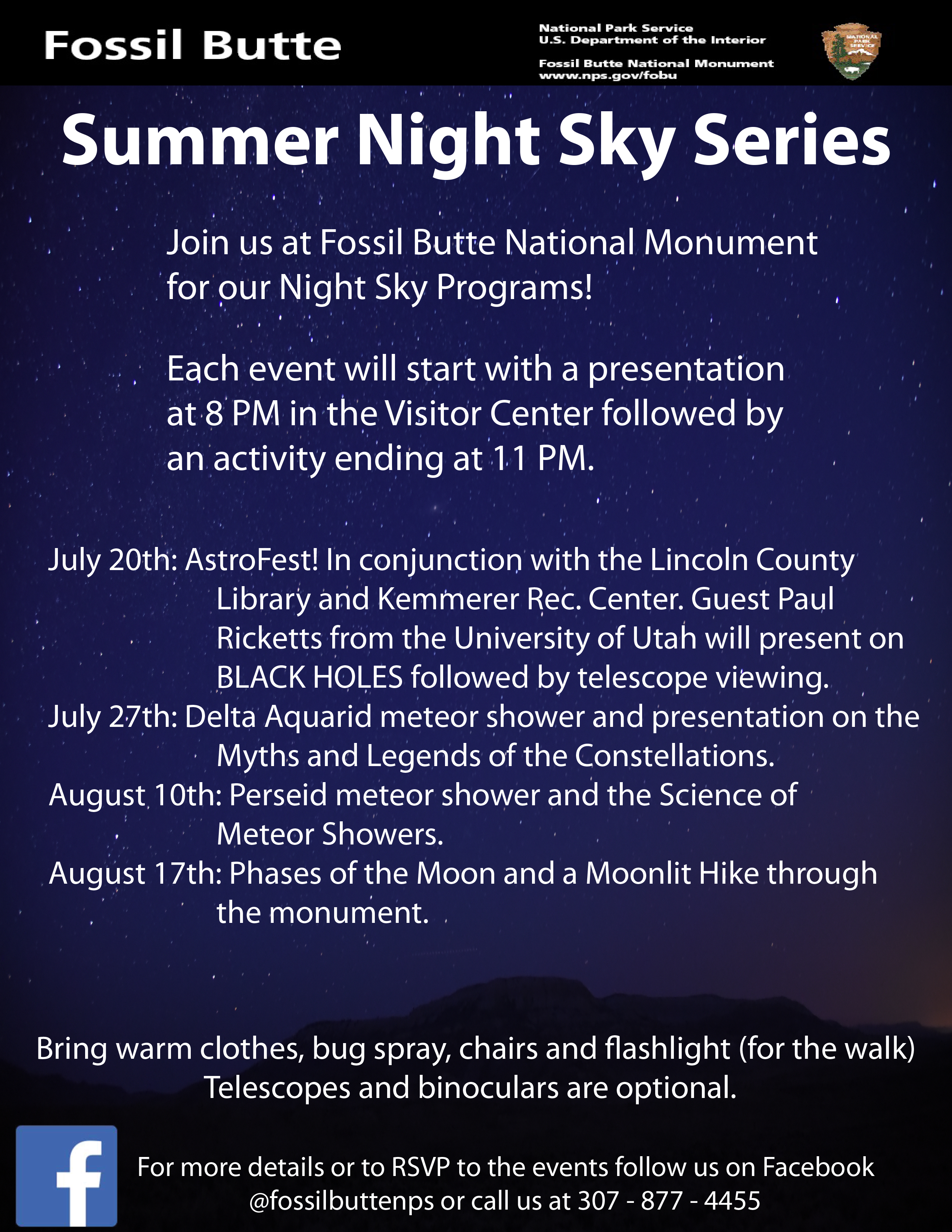Fossil Butte Announces Summer Night Sky Series Fossil Butte National