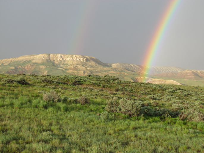 Fossil Butte double rainbow