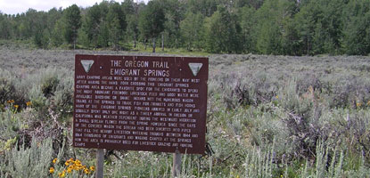 Emigrant Springs on the Sublett Cutoff of the Oregon Trail Emigrant Springs on the Sublett Cutoff of the Oregon Trail