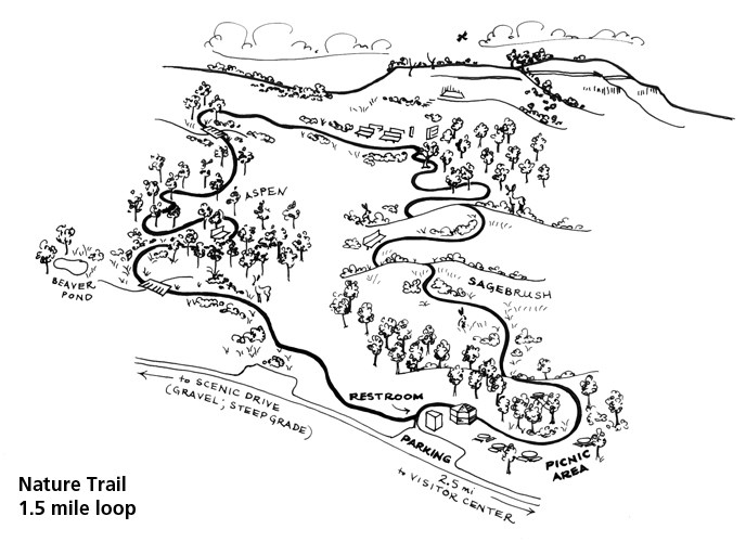 map of Chicken Creek Nature Trail (previously Fossil Lake Trail)