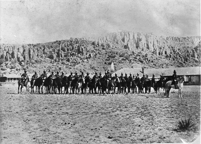 9th Cav. , Company I, in dress uniforms c.1875 at Ft Davis, Texas