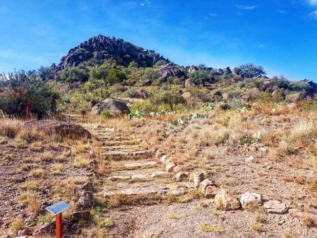 Trail on mountain side.