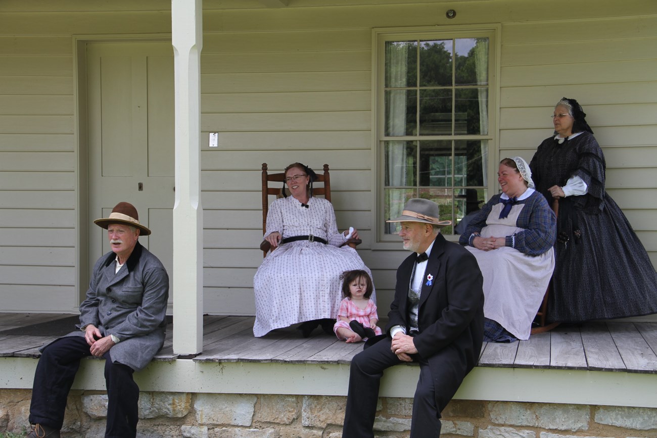 volunteers interpret the Fourth of July