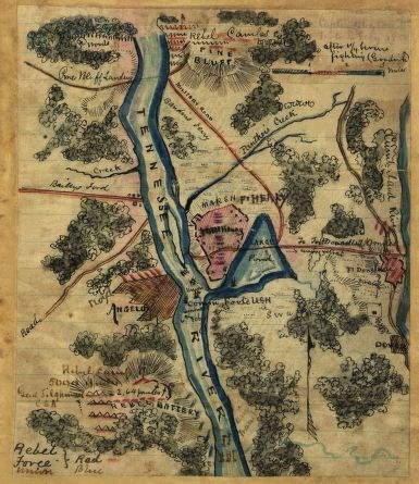 map of Fort Henry and camp of Fort Heiman