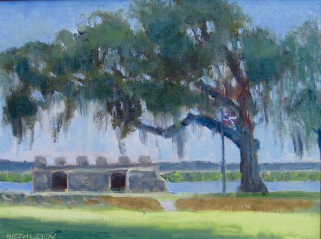 painting of Frederica ruins by Netherton