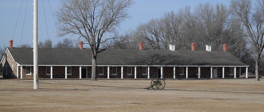 Image of original sandstone barracks.