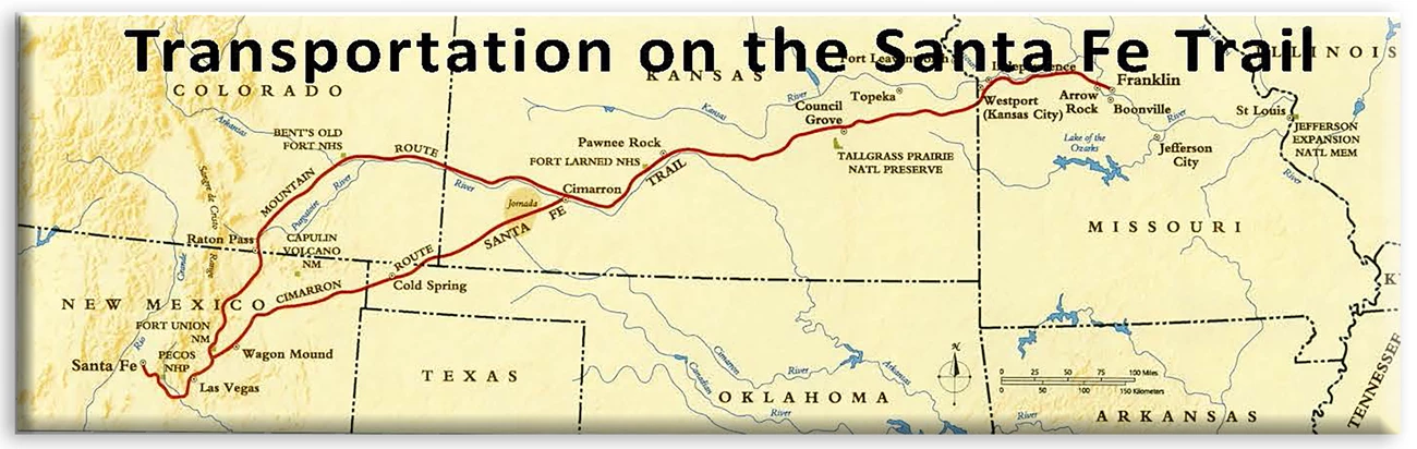 Map of the Santa Fe Trail. Map of the Santa Fe Trail.