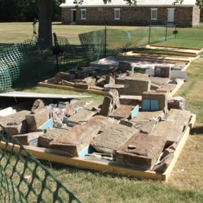 Disassembled commissary wall.