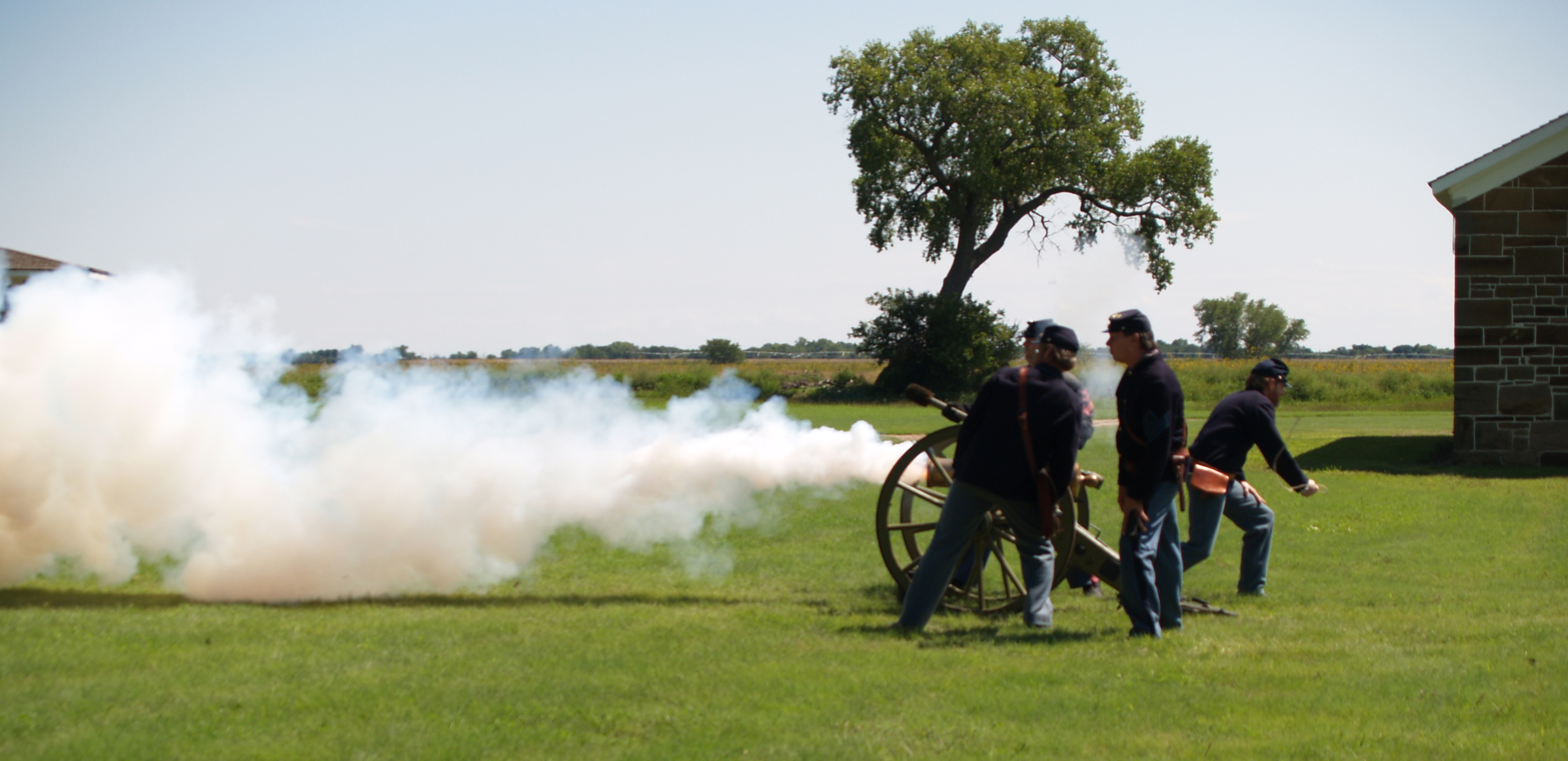 Artillery firing demonstration.