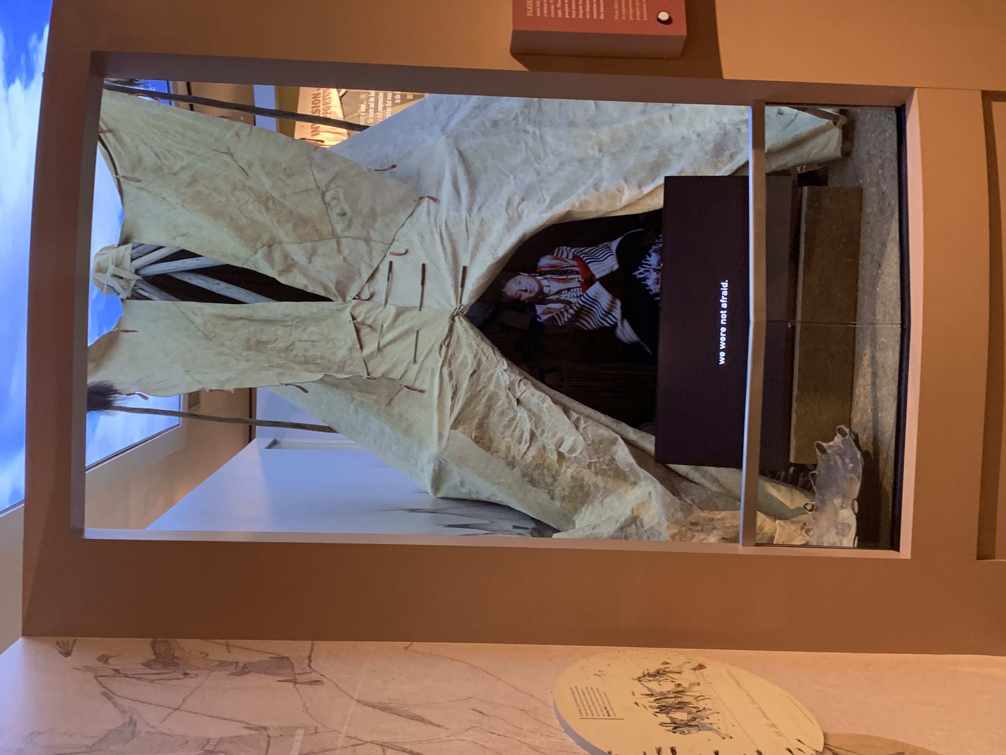 Peppers Ghost of Cheyenne Woman Image of Plains Indian tipi with hologram of Cheyenne woman inside.