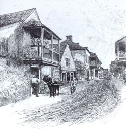 Charlotte Street in St. Augustine, Florida from an old drawing