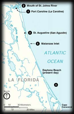 Map of the North Florida Coast