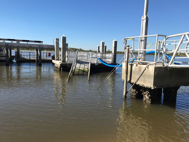 Destruction caused to the Fort Matanzas ferry dock.