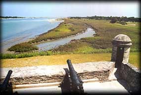 Cannon fire from Fort Matanzas could easily reach the inlet.