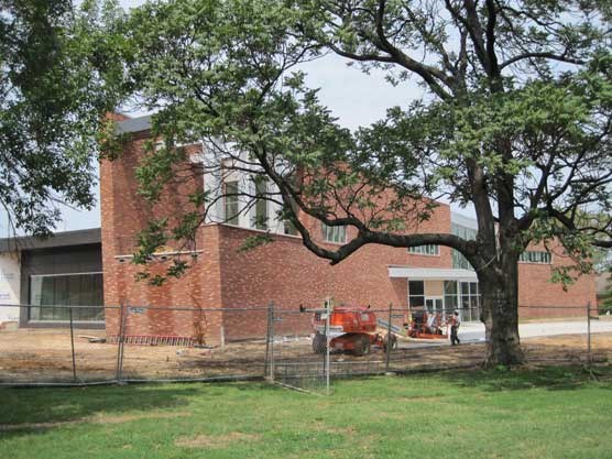 The building exterior is nearly complete. The building exterior is nearly complete.