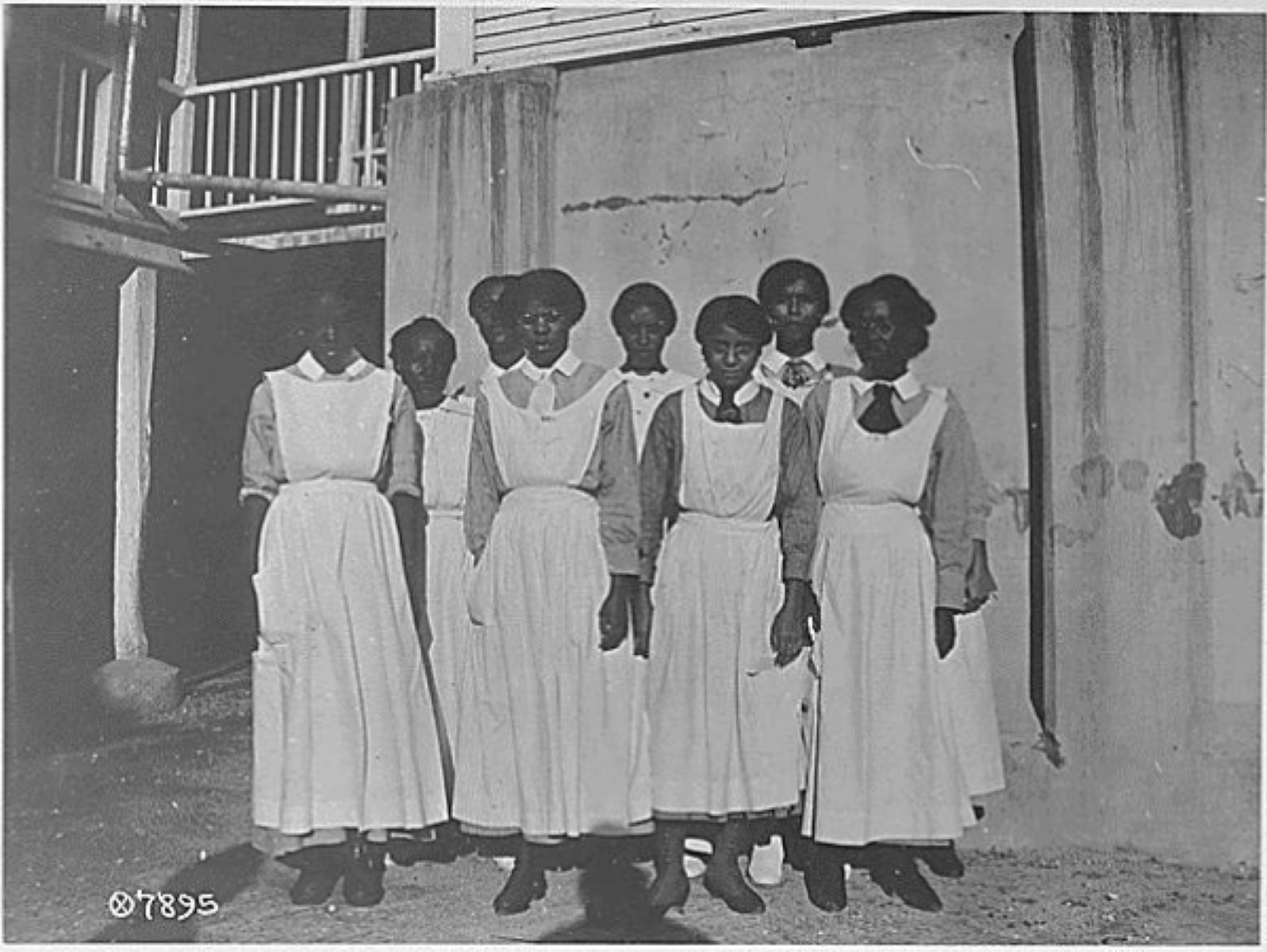 A black and white photograph of African American nurses in World War I.