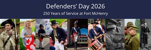 Living historians in period uniforms from American Revolution to World War II