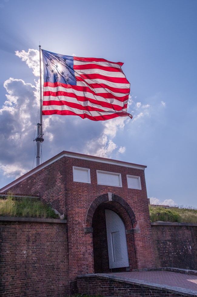 The Star-Spangled Banner above the sally port