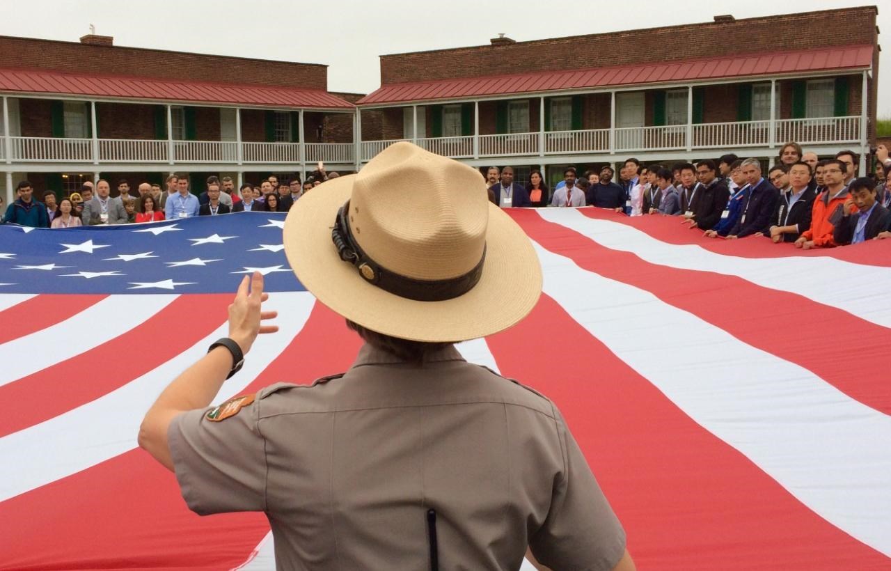 Ranger giving a flag program