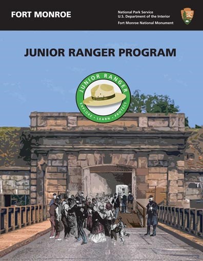 Cover image of the Fort Monroe National Monument Junior Ranger activity booklet. Cover image of the Fort Monroe National Monument Junior Ranger activity booklet.