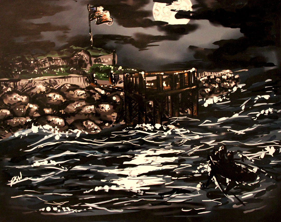 "Rough Seas to Freedom" Artistic depiction of the journey to freedom of the first three "Contrabands."