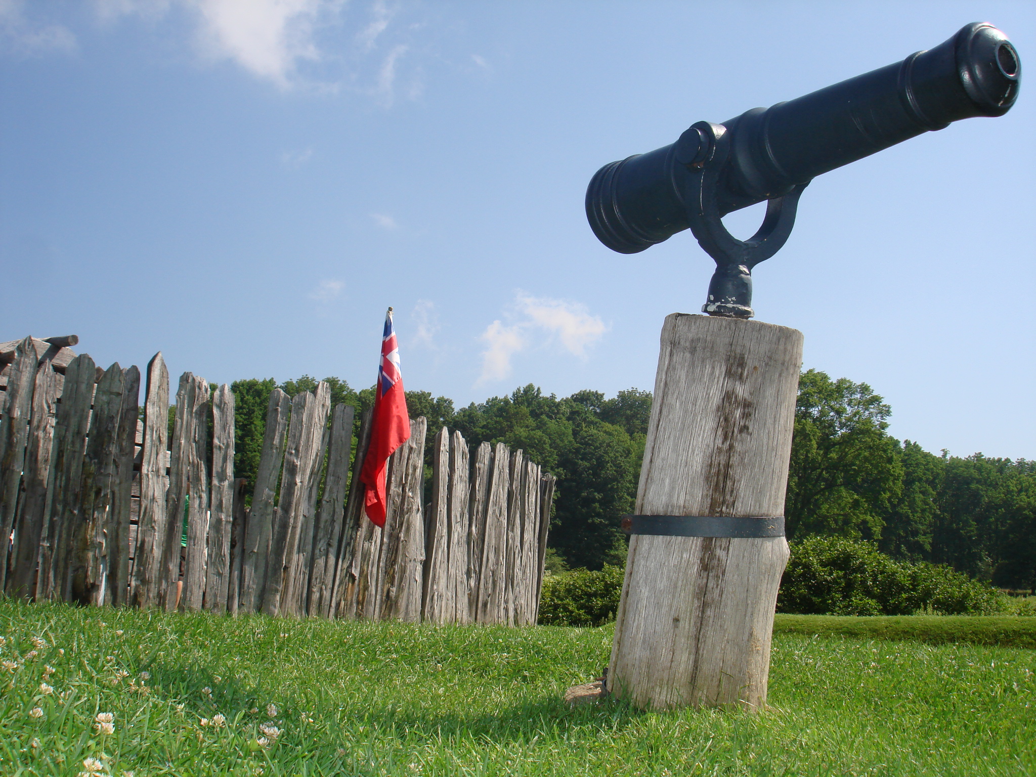 Fort Necessity with swivel cannon in foreground