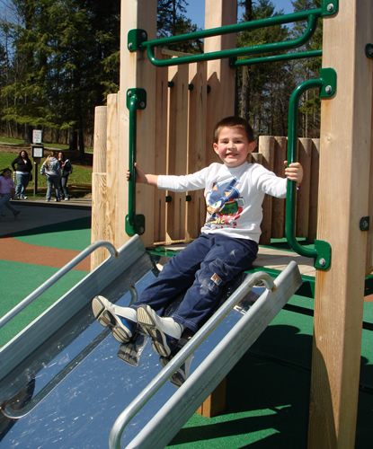 Boy on slide